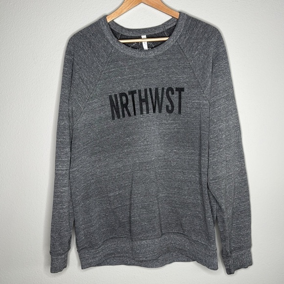 Bella Canvas NRTHWST Oversized Crewneck Sweatshirt in Gray Size XL - Picture 3 of 8